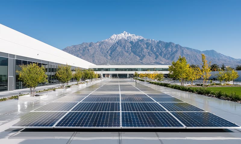 Placas solares en edificios de empresa