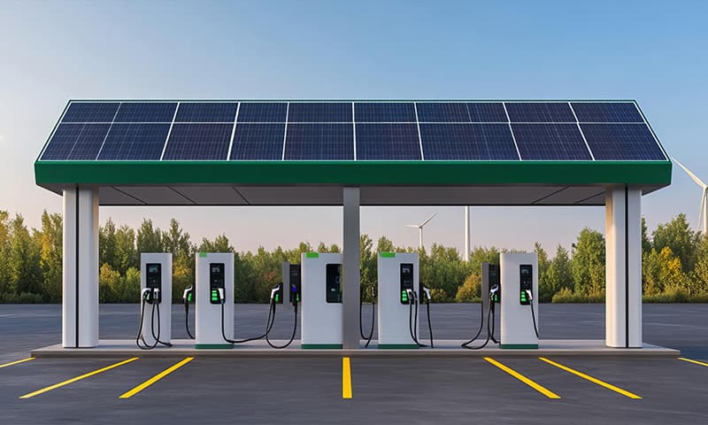 Placas solares para cargadores de vehículos eléctricos